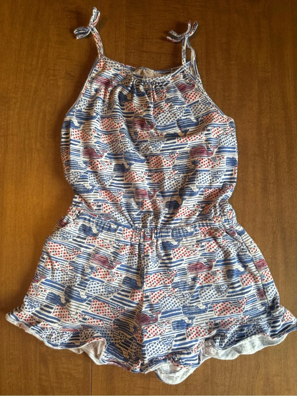 Vineyard Vines Cotton romper red/white/blue Stars and Stripes 4th of July 4T